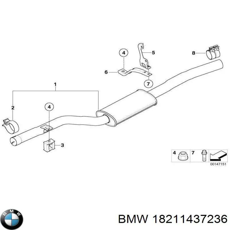 Soporte silenciador BMW 18211437236