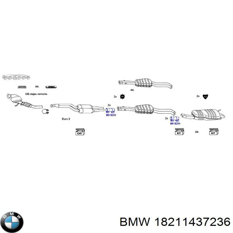 18211437236 BMW Soporte de escape