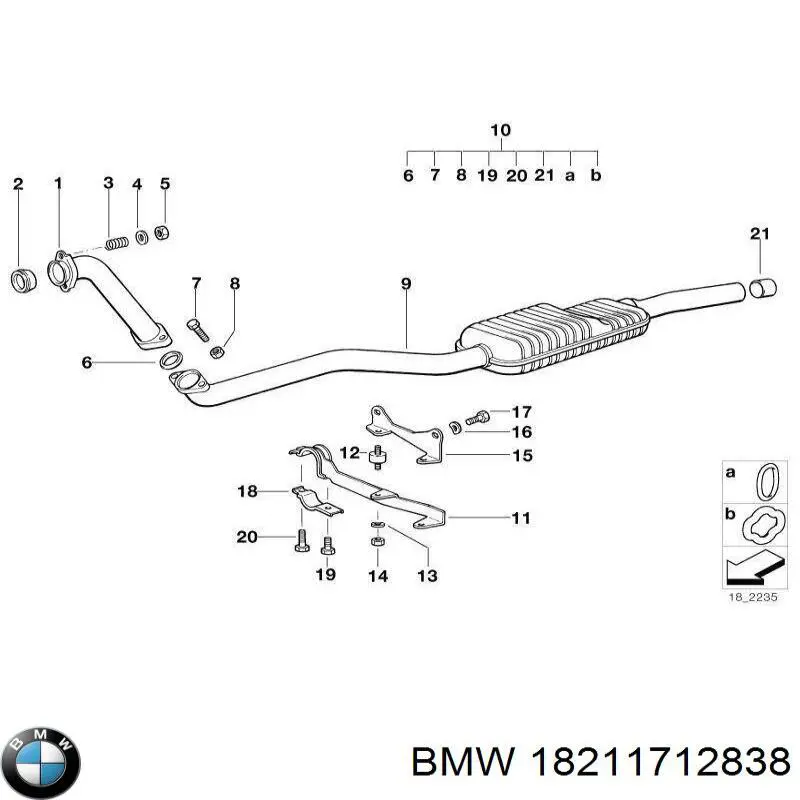 Soporte escape 18211712838 BMW