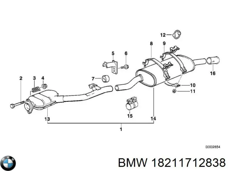 18211712838 BMW Soporte de escape