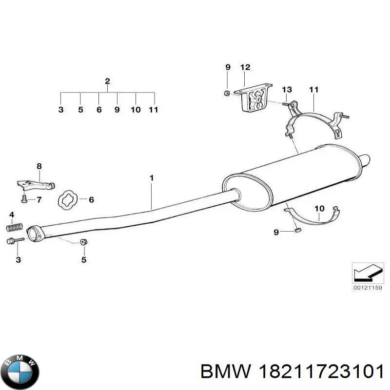 Soporte escape 18211723101 BMW