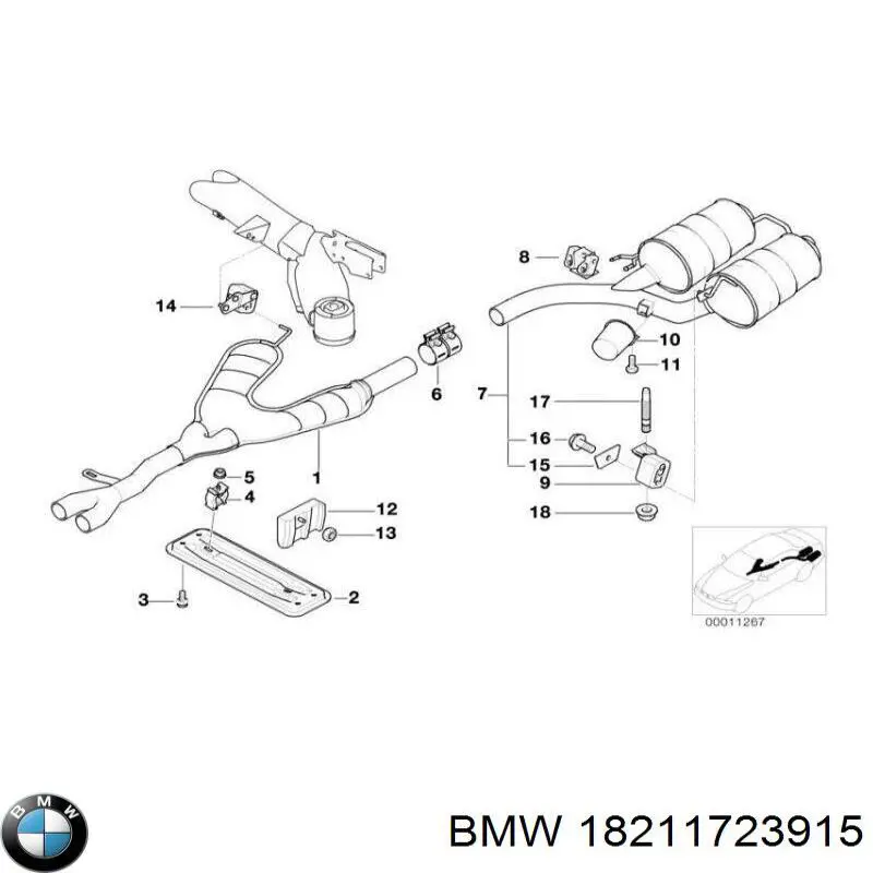 18211723915 BMW soporte, silenciador