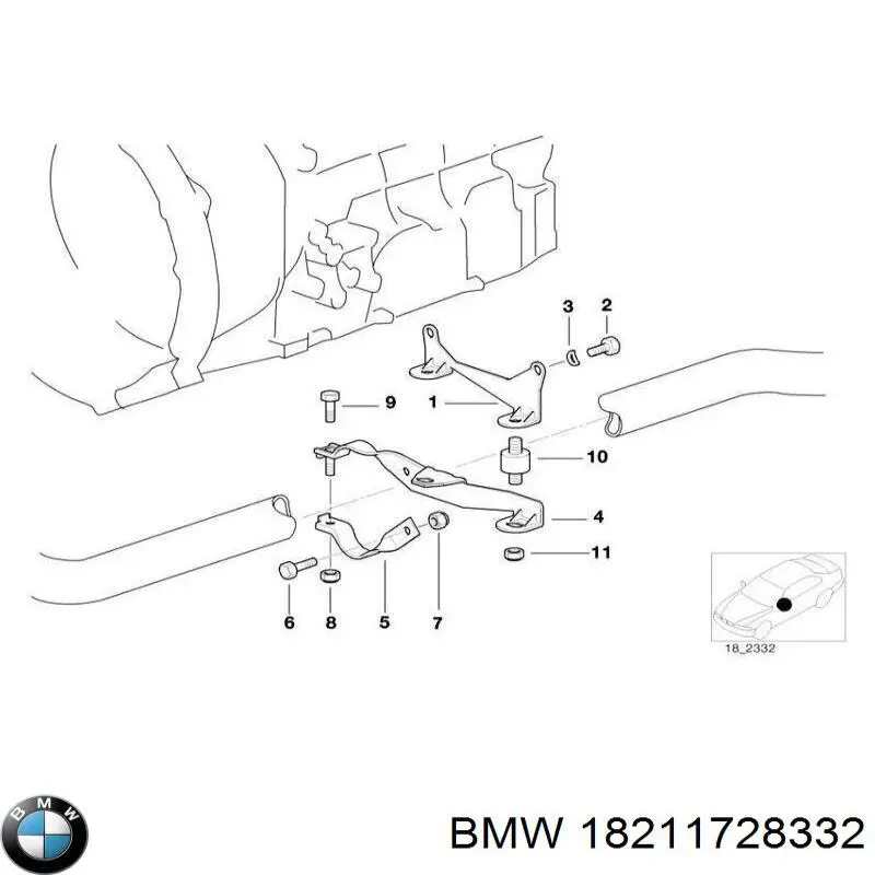 Soporte escape 18211728332 BMW