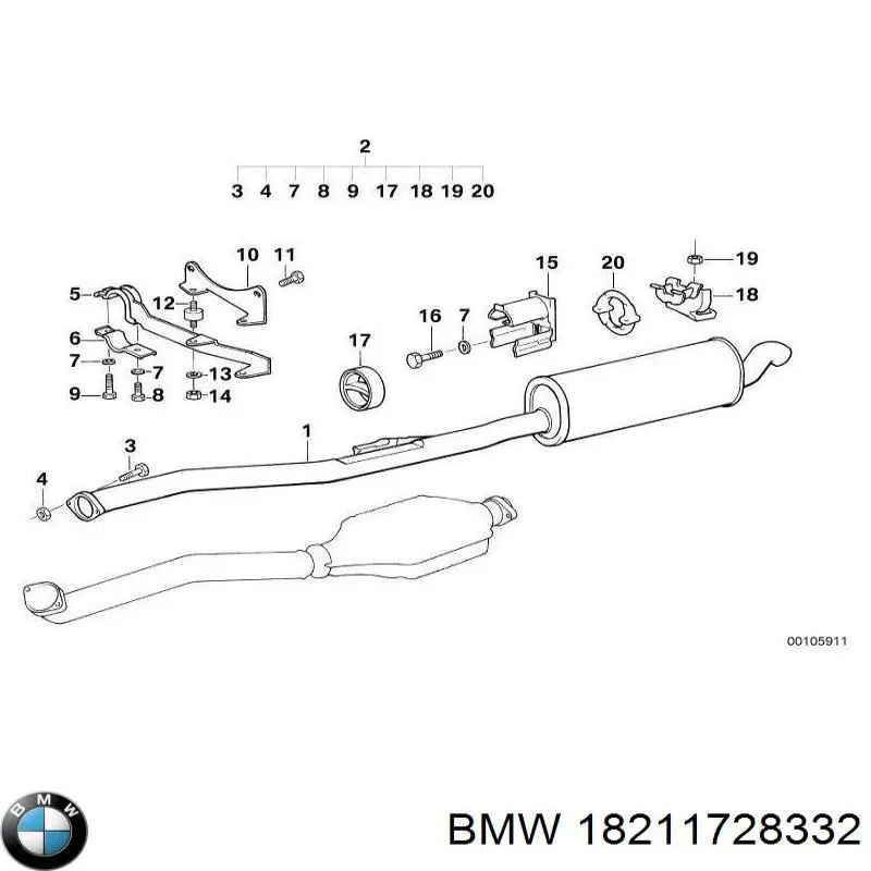 18211728332 BMW soporte, silenciador