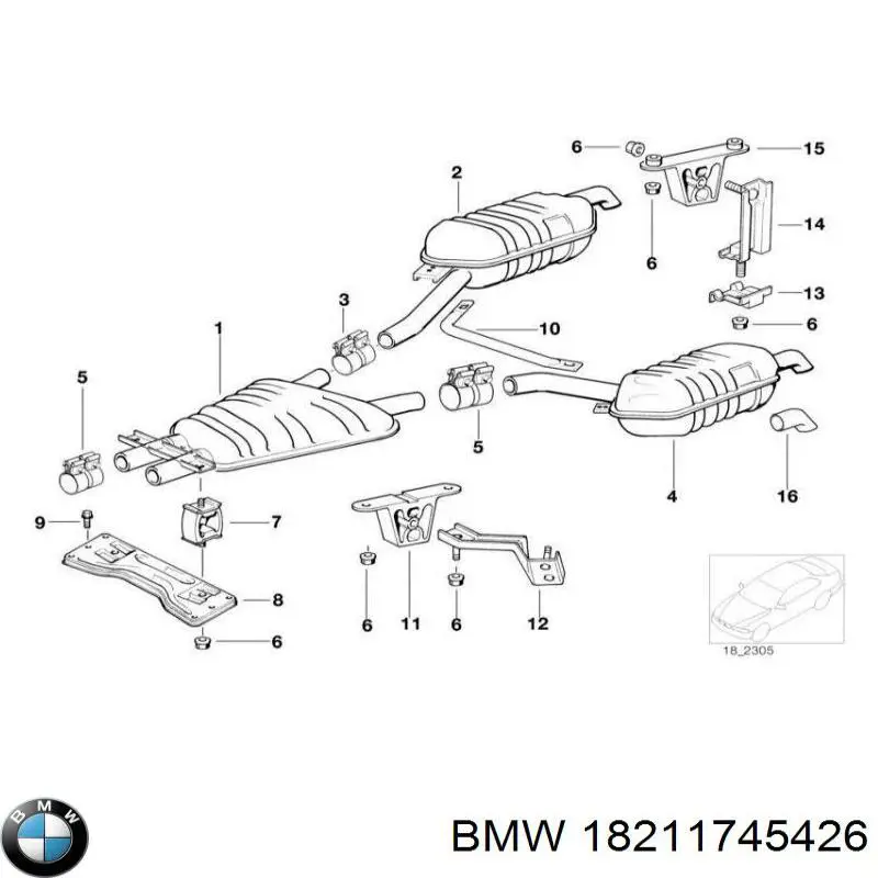Soporte escape 18211745426 BMW