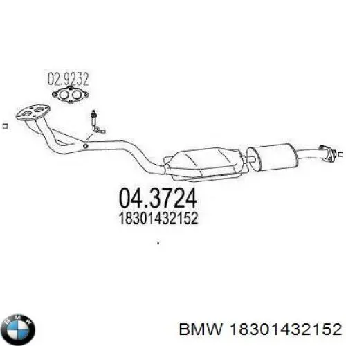 18301432152 BMW silenciador delantero