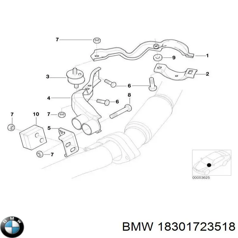 18301723518 BMW soporte, silenciador