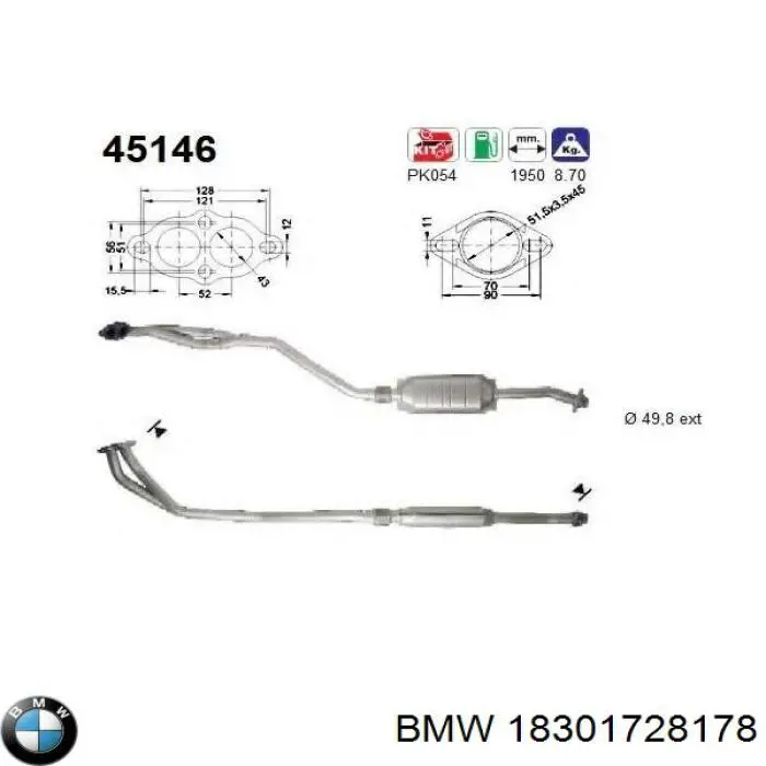 Silenciador de escape delantero  BMW 18301728178 precio, desde 110,39 EUR
