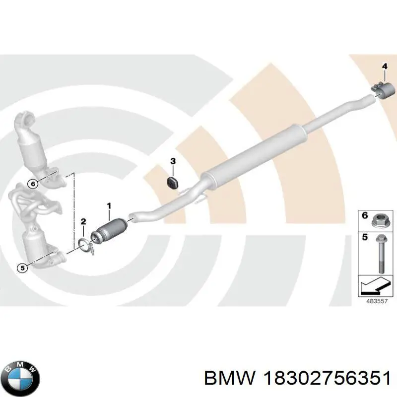 Abrazadera del colector de escape BMW 18302756351 precio, desde 21,22 EUR