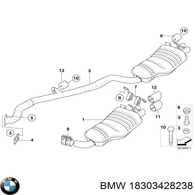 Abrazadera de silenciador trasera para BMW X3 (E83)