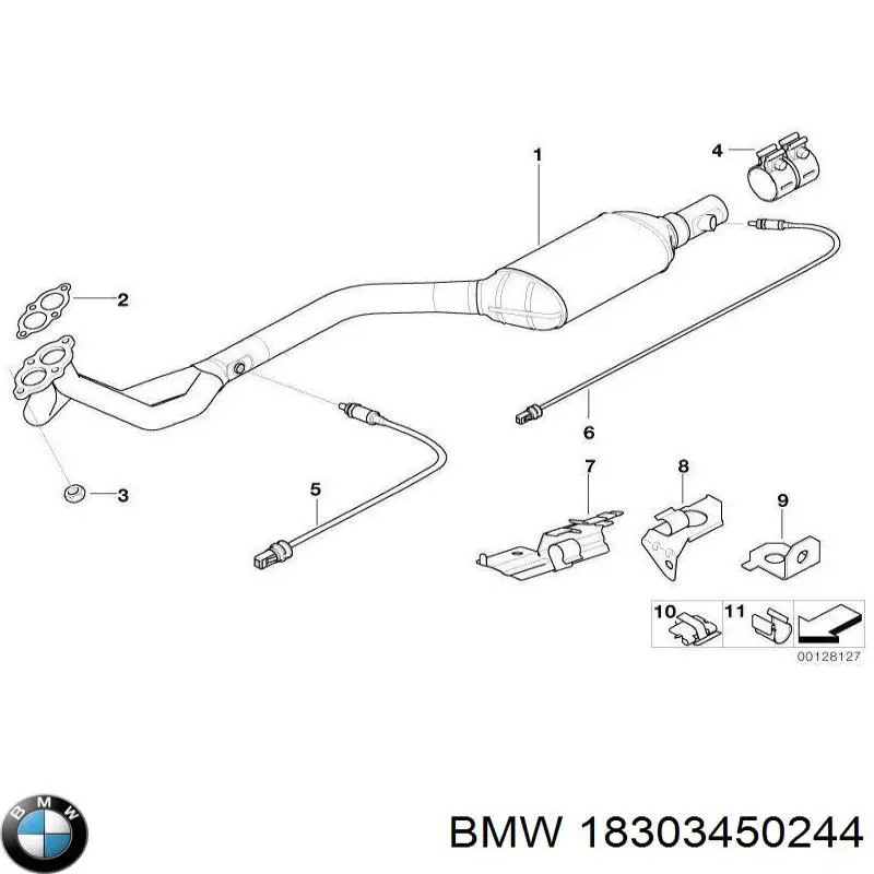 18303450244 BMW silenciador delantero