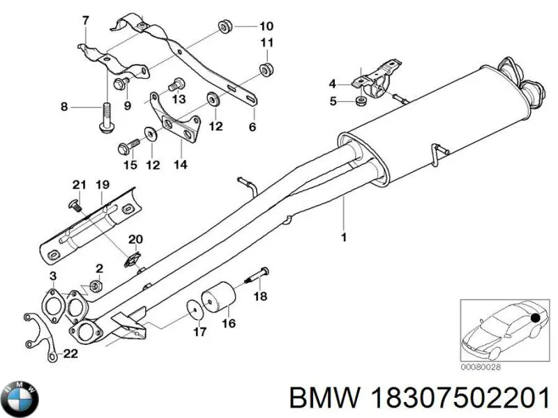 Silenciador central BMW 18307502201 precio, desde 746,66 EUR
