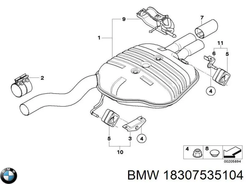 Comprar 18307535104 BMW Silenciador trasero