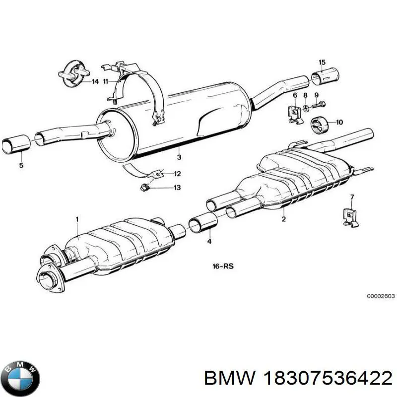 Abrazadera de silenciador delantera BMW 18307536422