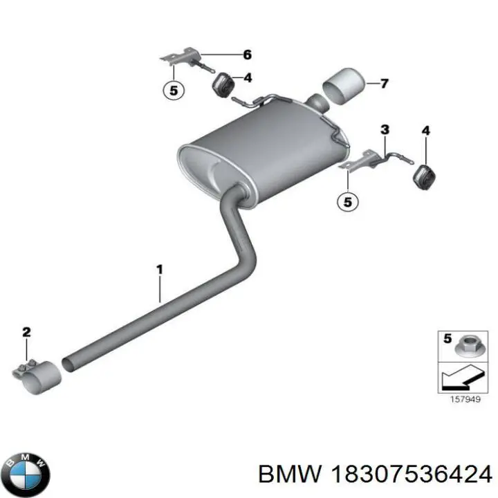 18307536424 BMW abrazadera de silenciador delantera