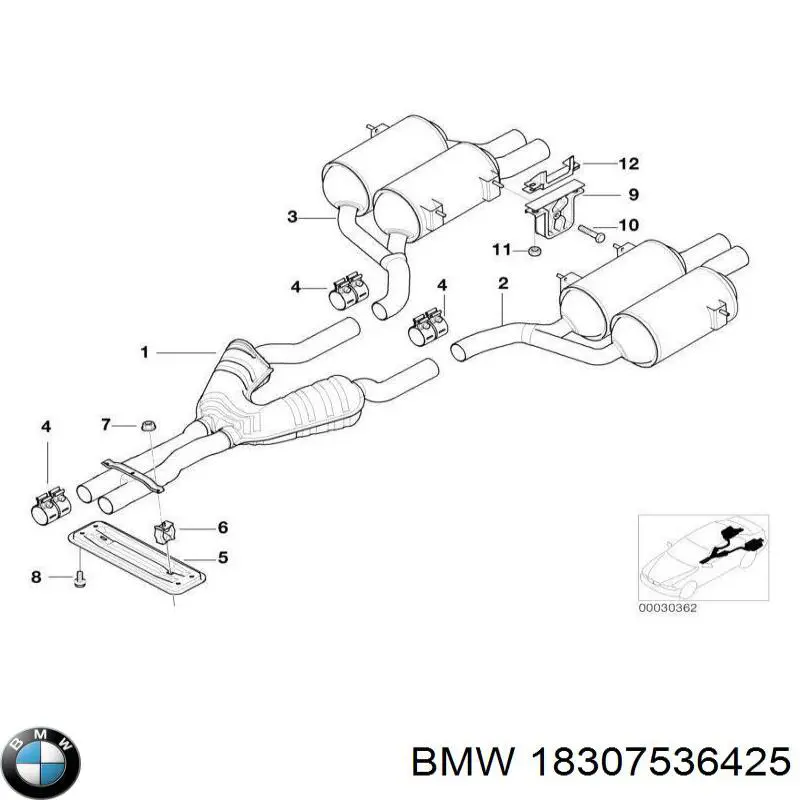 Abrazadera delantera del silenciador BMW 18307536425 precio, desde 11,08 EUR