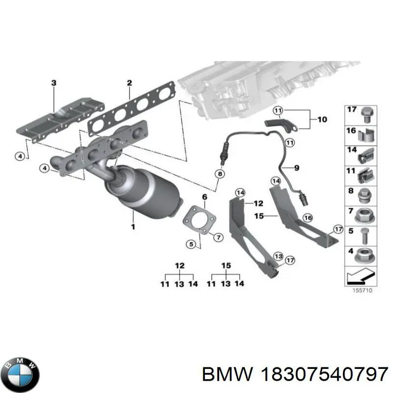 Junta colector escape BMW 18307540797 precio, desde 10,94 EUR