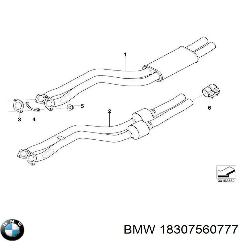 Abrazadera de sujeción delantera 18307560777 BMW