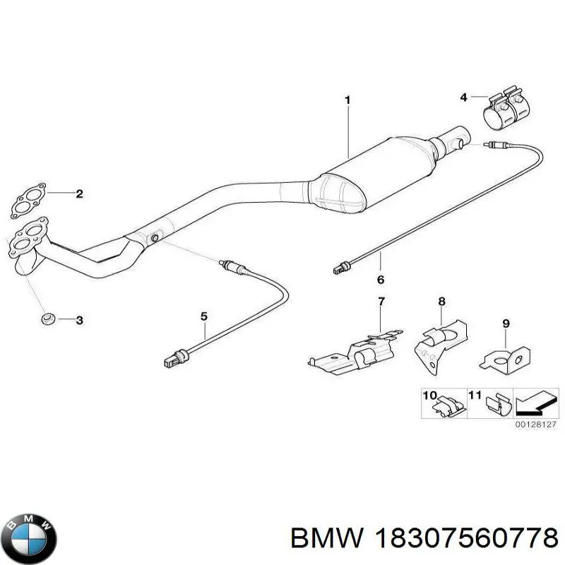 18307560778 BMW abrazadera de sujeción delantera