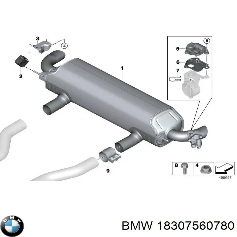 Comprar 18307560780 BMW Abrazadera de sujeción delantera