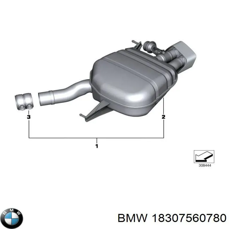 Abrazadera de sujeción delantera 18307560780 BMW