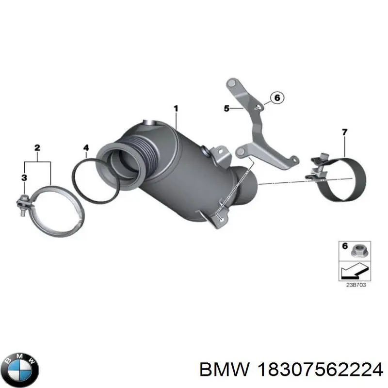 18307562224 BMW perno de escape (silenciador)