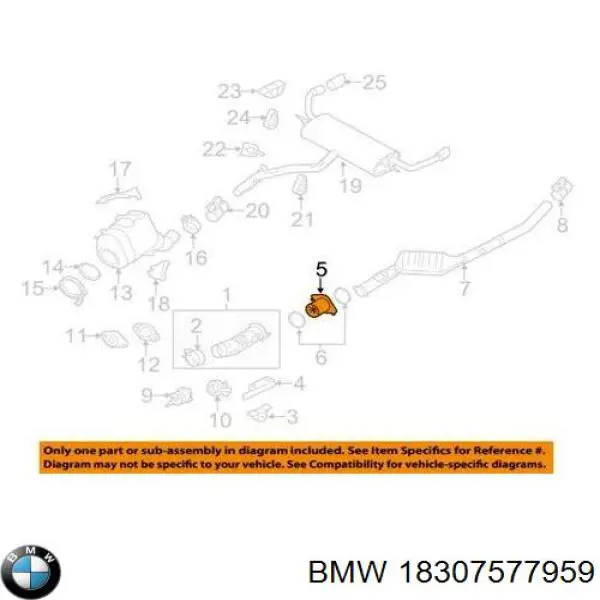 Junta, tubo de escape para BMW X6 (E72)