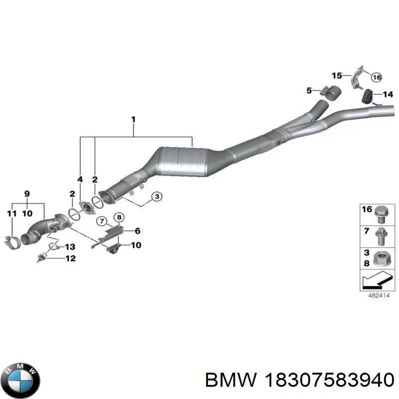 Abrazadera trasera del silenciador BMW 18307583940 precio, desde 36,43 EUR
