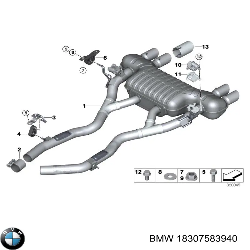 18307583940 BMW abrazadera de silenciador trasera