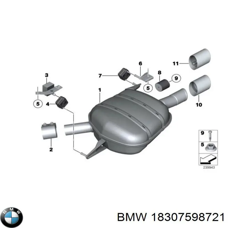 18307646930 BMW silenciador posterior