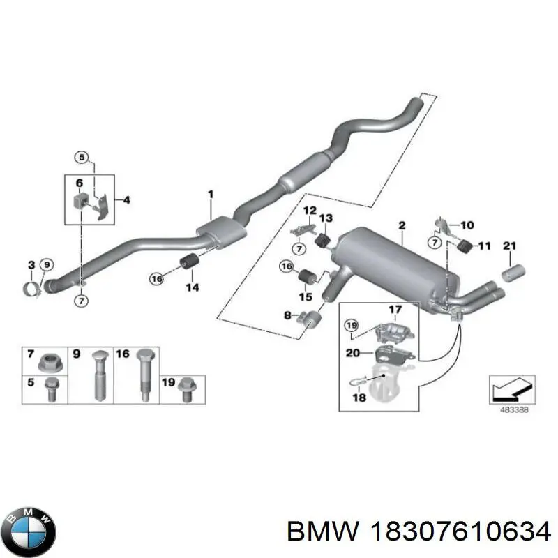 18307610634 BMW cola de escape