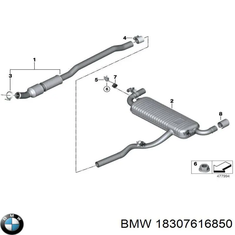 Soporte silenciador BMW 18307616850