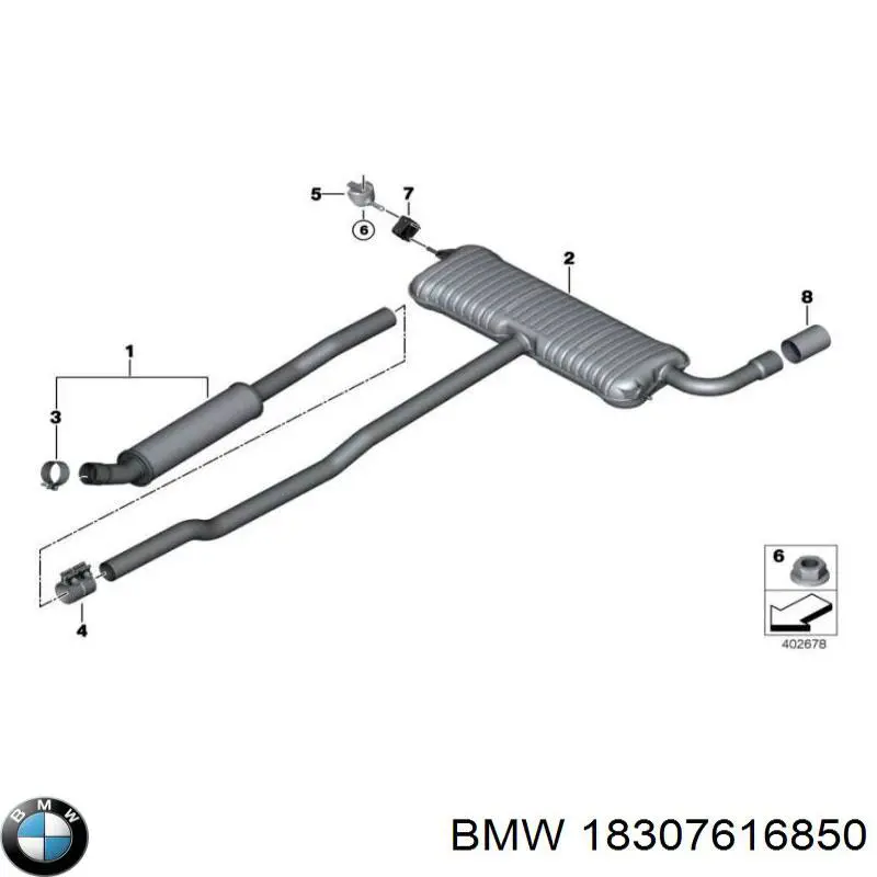 18307616850 BMW soporte, silenciador