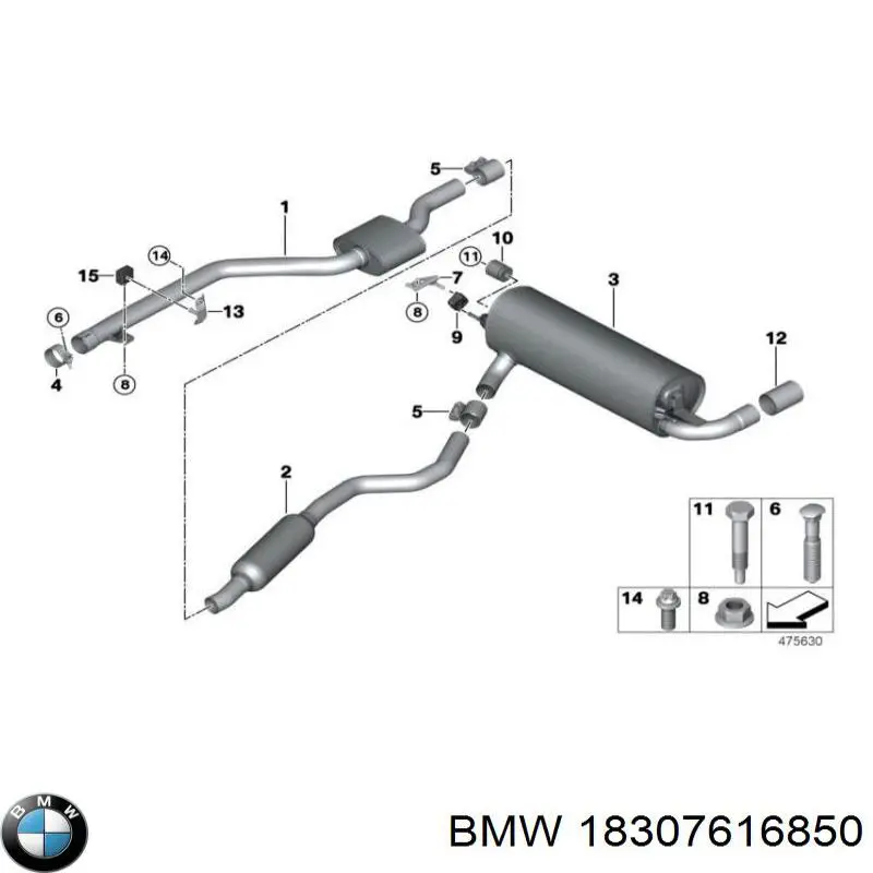 Comprar 18307616850 BMW Soporte de tubo de escape