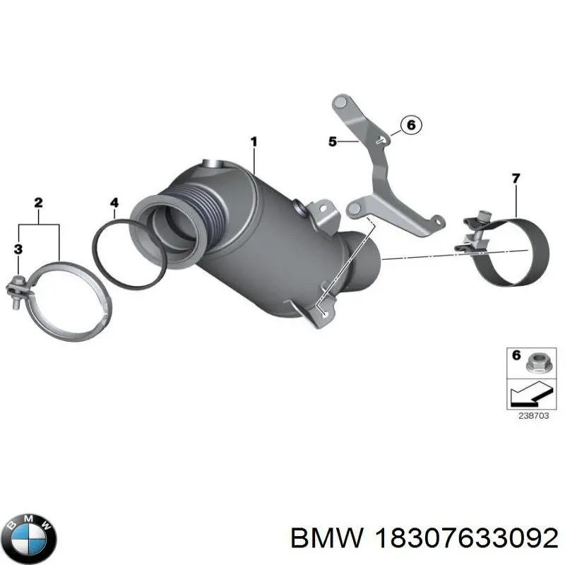 18307633092 BMW soporte, silenciador