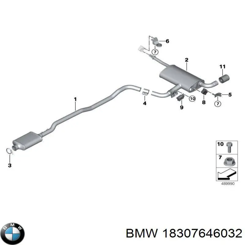 18307646032 BMW Silenciador trasero