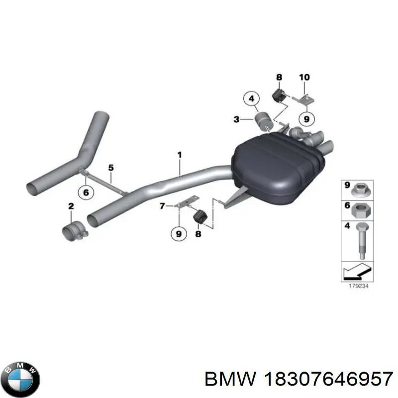 Silenciador trasero BMW 18307646957 precio, desde 1018,56 EUR