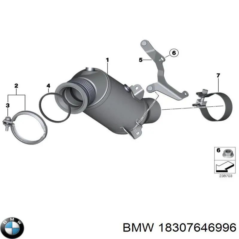 18307646996 BMW silenciador del medio