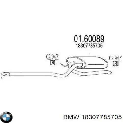 Silenciador trasero BMW 18307785705 precio, desde 55,90 EUR