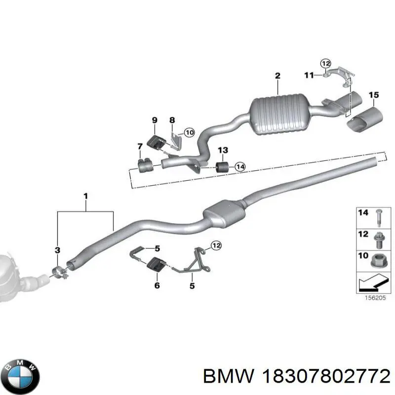 Silenciador central BMW 18307802772 precio, desde 345,58 EUR