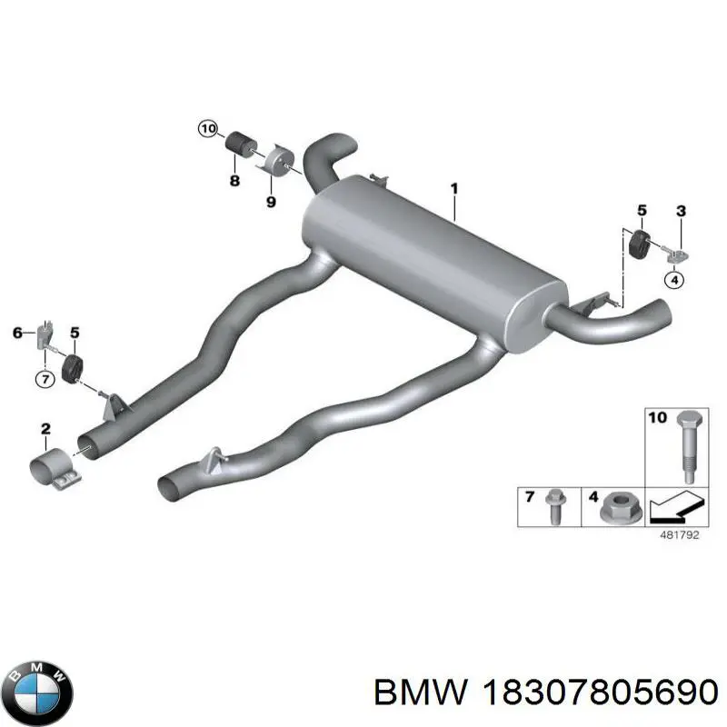 Silencioso trasero para BMW 1 (E81, E87)