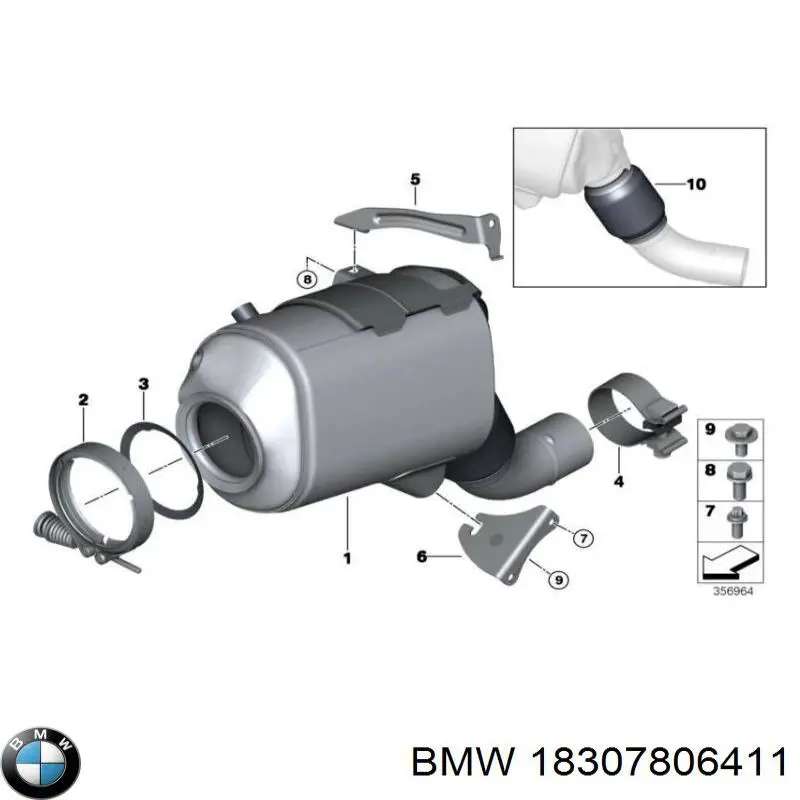 18307806411 BMW filtro hollín/partículas, sistema escape