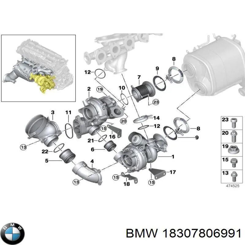 Comprar 18307806991 BMW Abrazadera del colector de escape