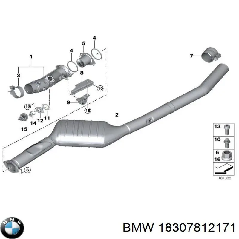 18307812171 BMW junta, adaptador de filtro de aceite