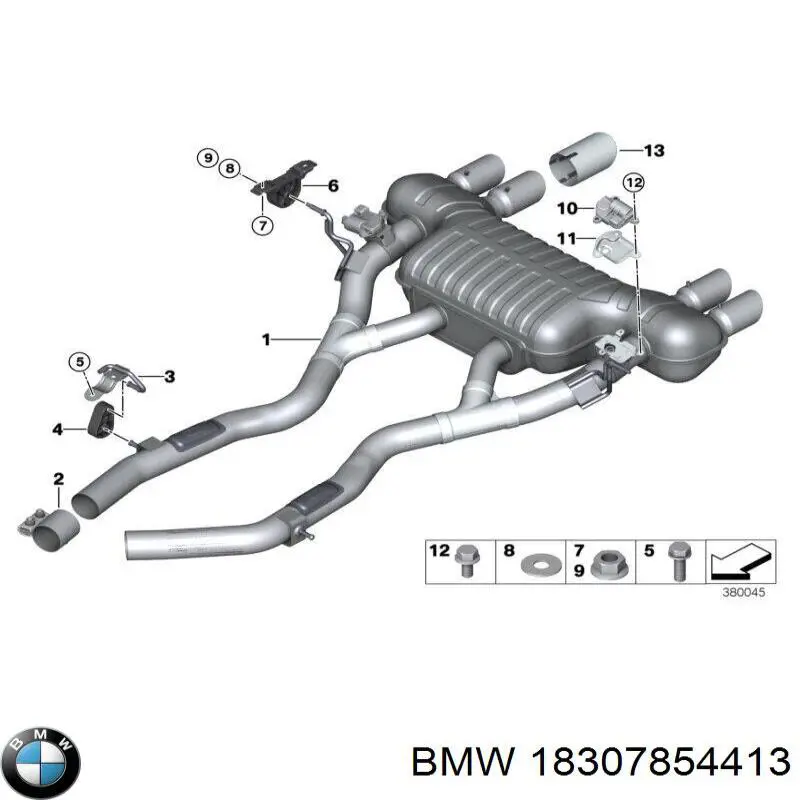 18307854413 BMW abrazadera de silenciador trasera