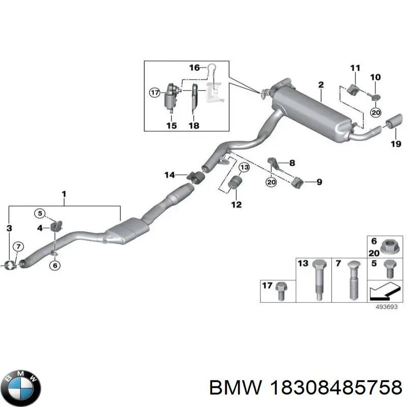18308485758 BMW Cola de escape