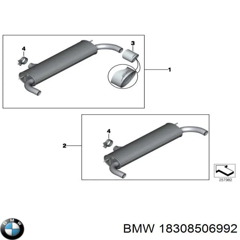 Abrazadera de sujeción delantera 18308506992 BMW