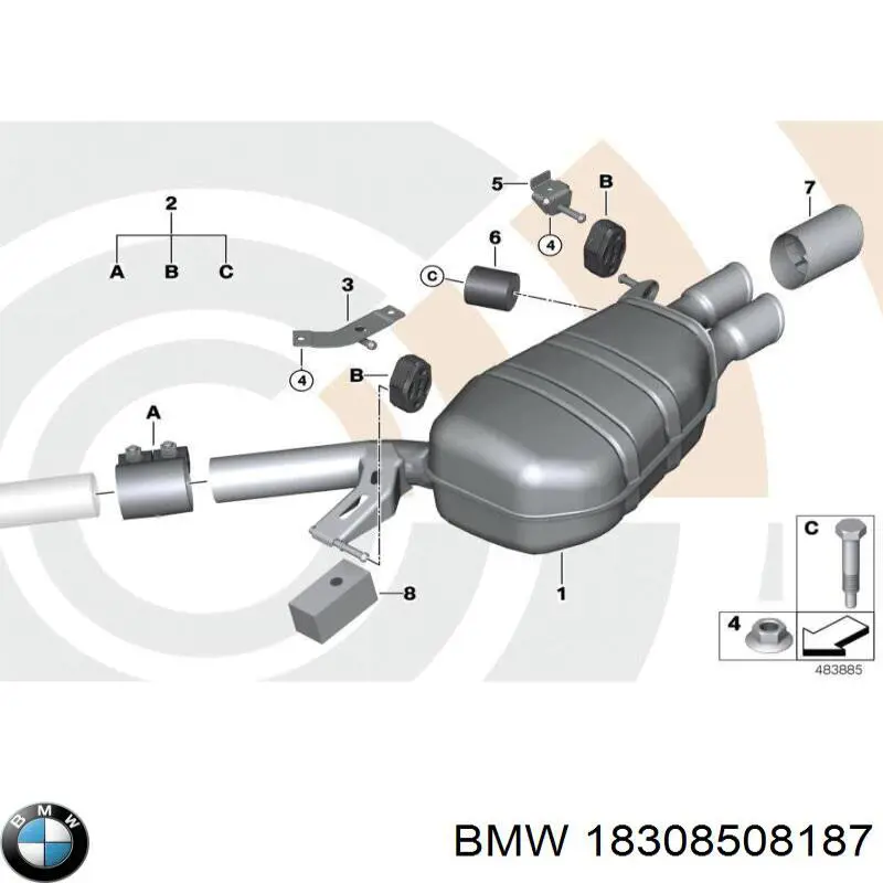 Silenciador trasero BMW 5 sedán (F10) (2009 - 2016) precio, desde 441,41 EUR
