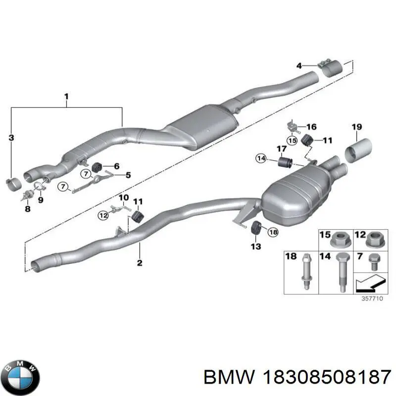 18308508187 BMW silenciador posterior