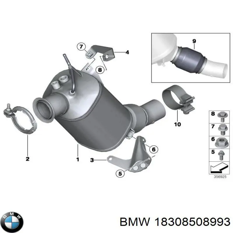 18308508993 BMW filtro hollín/partículas, sistema escape